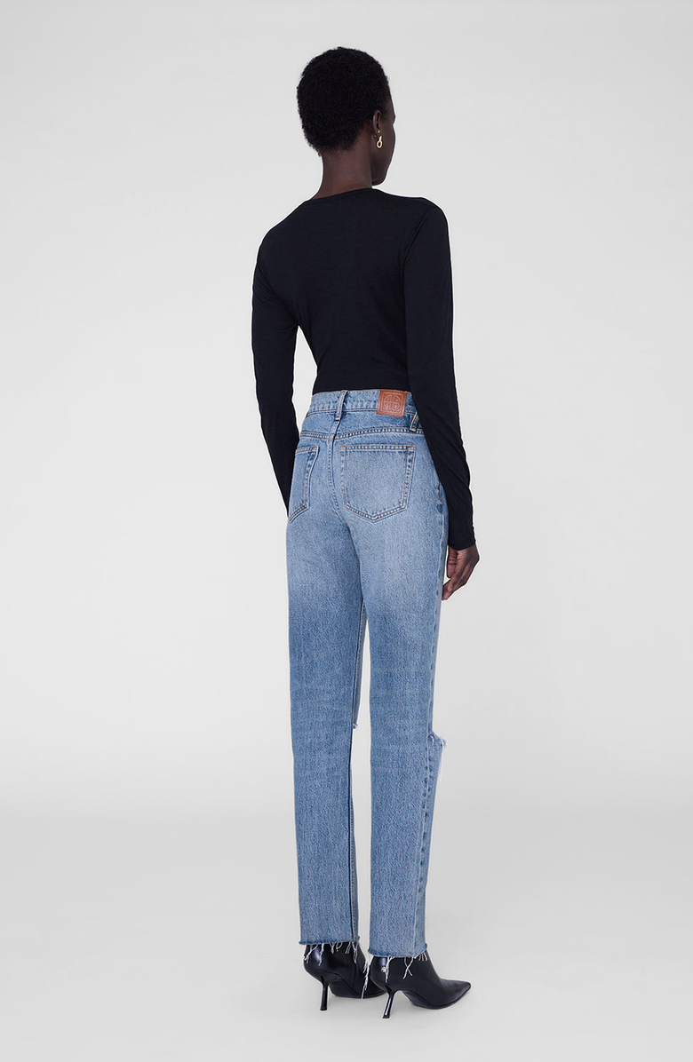 ANINE BING Sylvie Long Sleeve Tee, Alternate, color, Black