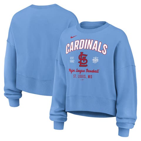 Women's Nike Light Blue St. Louis Cardinals Oversized High Hip Pullover Sweatshirt