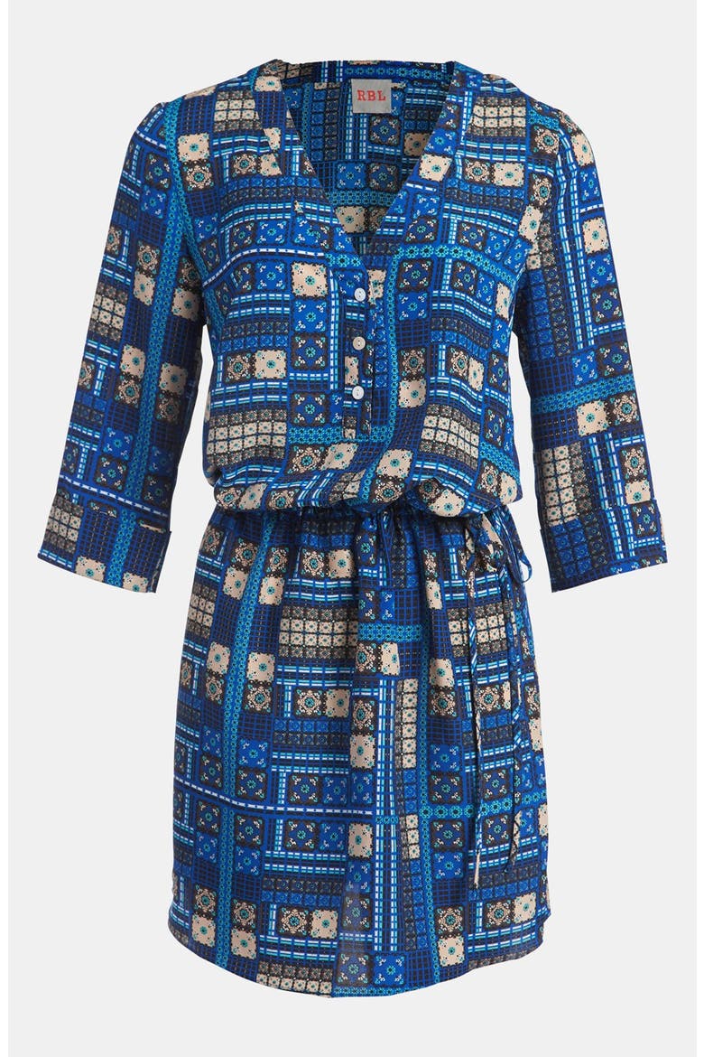 Cuffed Sleeve Dress, Alternate, color, AERIAL QUILT