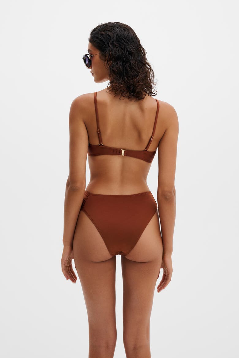 Tovere Cheeky High Rise Bikini Bottom, Alternate, color, Rust