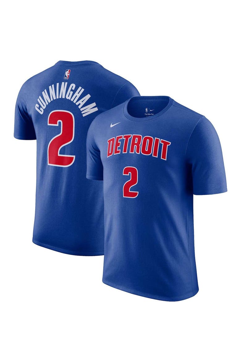 Men's Nike Cade Cunningham Blue Detroit Pistons Icon 2022/23 Name & Number T-Shirt, Main, color, Blue