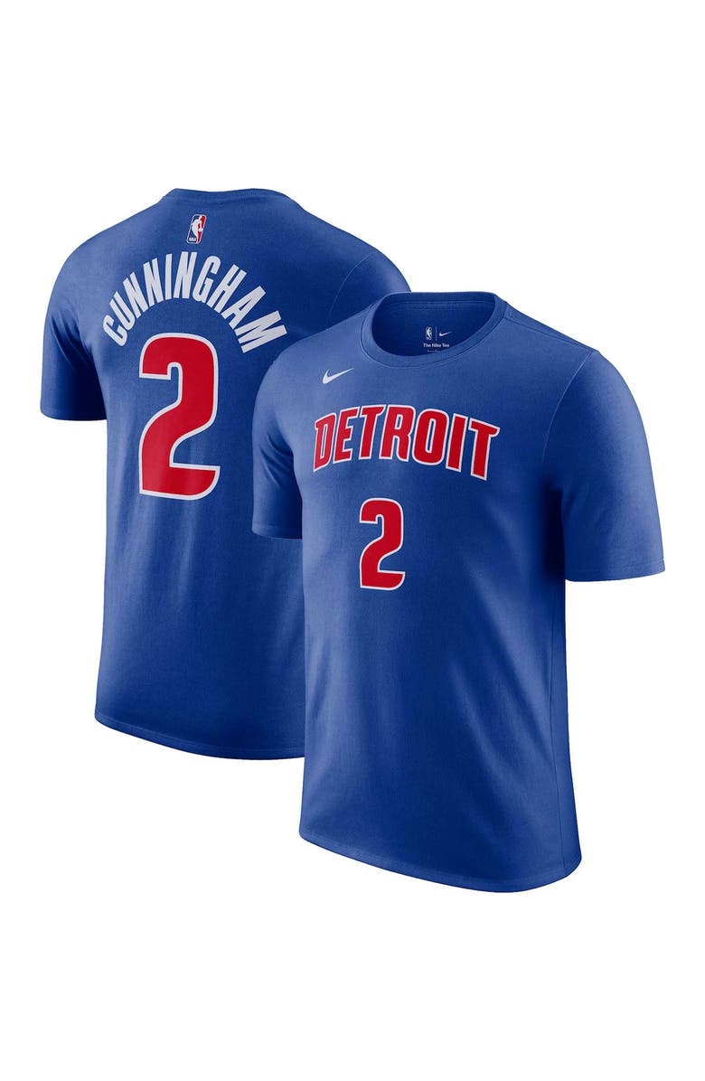Nike Men's Nike Cade Cunningham Blue Detroit Pistons Icon 2022/23 Name & Number T-Shirt, Main, color, Blue