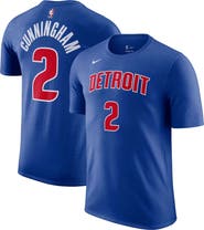 Nike Men's Nike Cade Cunningham Blue Detroit Pistons Icon 2022/23 Name & Number T-Shirt