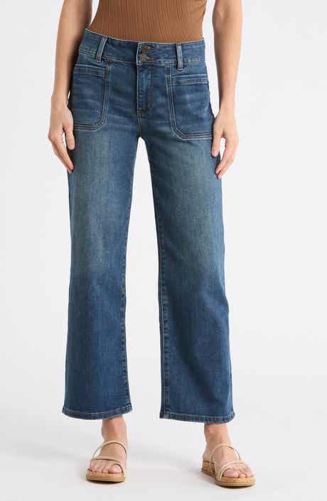 KUT from the Kloth Lucy Patch Pocket High Waist Ankle Wide Leg Jeans