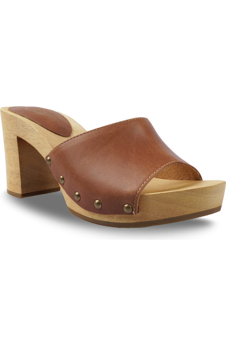 Candie's Fidda Platform Slide Sandal, Main, color, Tan Leather