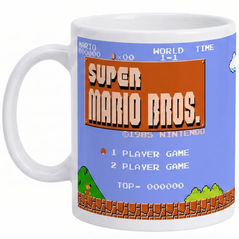 20 oz Super Mario Bros Retro Title Ceramic Mug