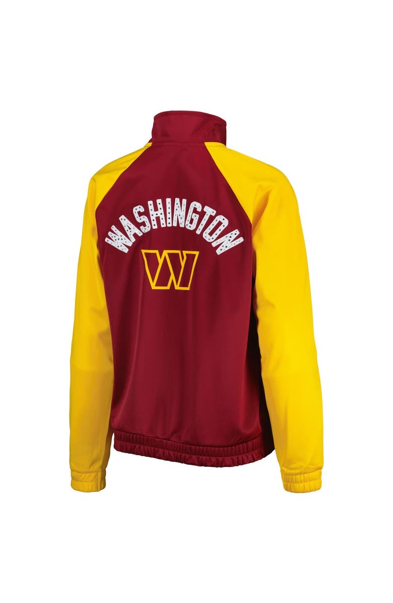 G-III 4HER BY CARL BANKS Women's G-III 4Her by Carl Banks Burgundy/Gold Washington Commanders Confetti Raglan Full-Zip Track Jacket, Alternate, color, 