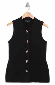 Adrianna Papell Teardrop Button Sweater Vest