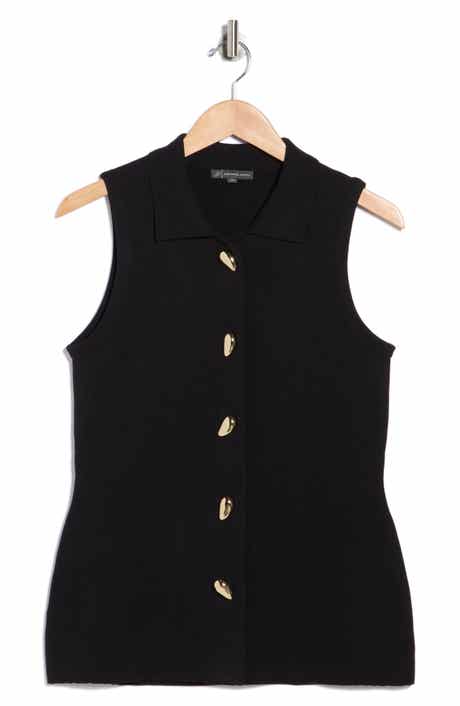 Adrianna Papell Teardrop Button Sweater Vest
