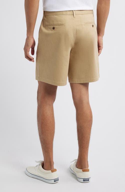 Nordstrom Heron Flat Front Cotton Stretch Twill Chino Shorts In Tan Stock