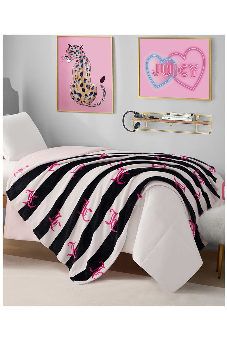 Cabana Hot Plush Throw Blanket, Alternate, color, BLACK