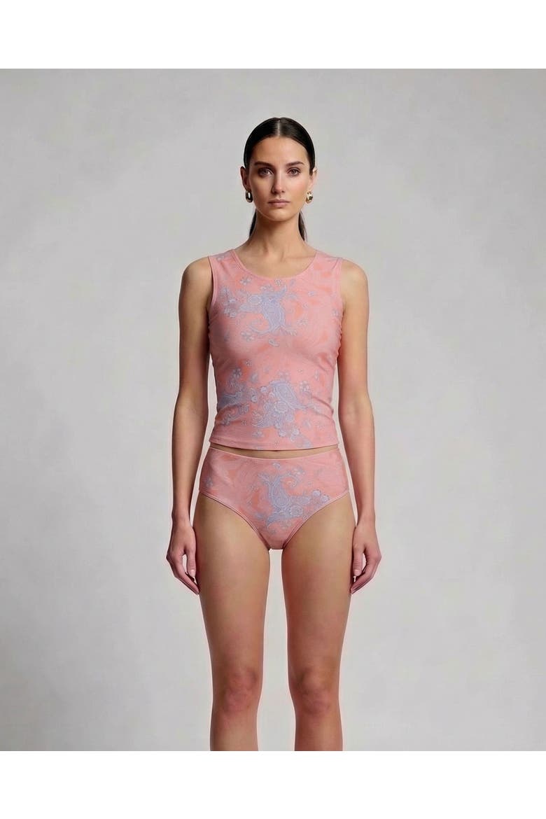 Paisley Explosion Womens Bikini Top, Main, color, Paisley Explosion Coral