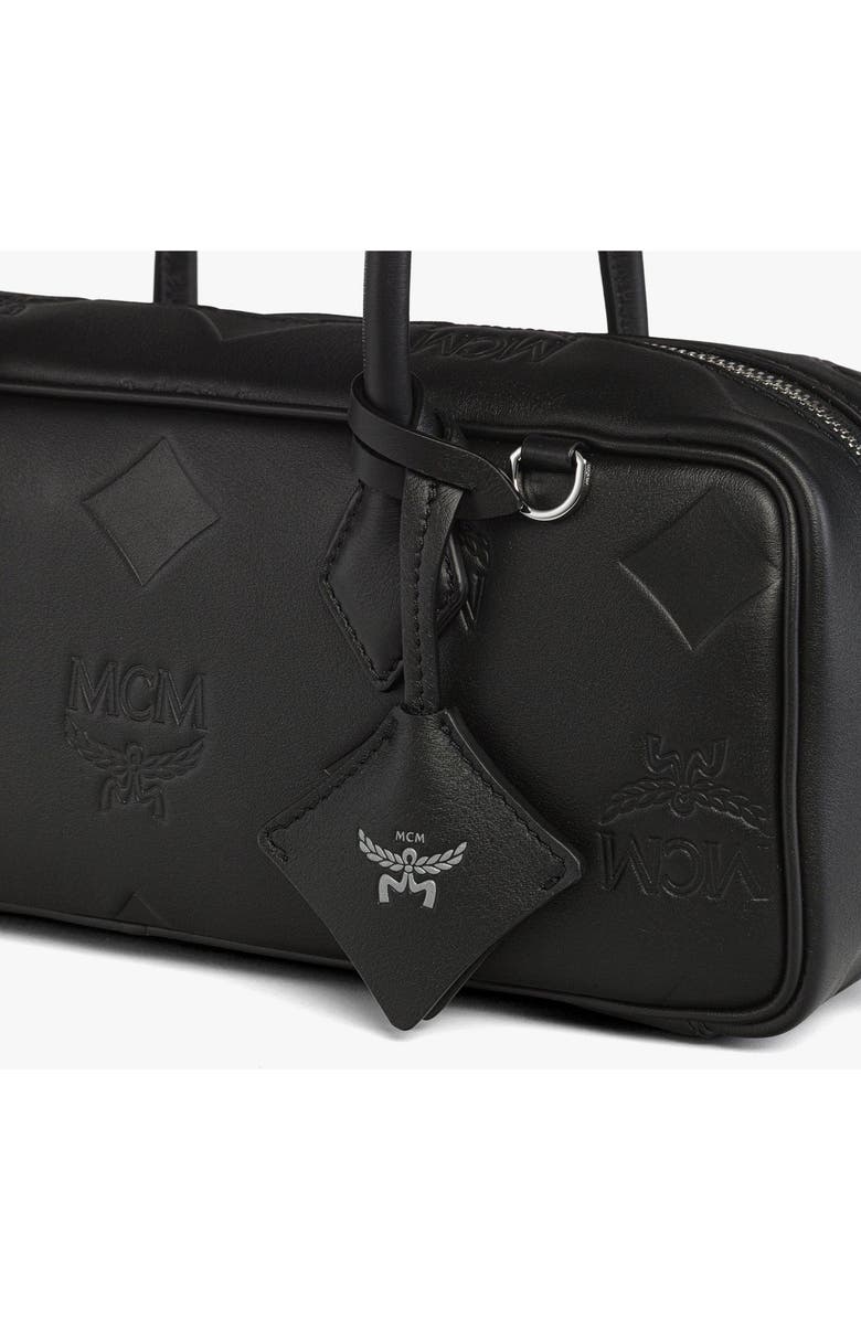 MCM Small Aren East West Shoulder Bag in Maxi Monogram Leather, Alternate, color, Black