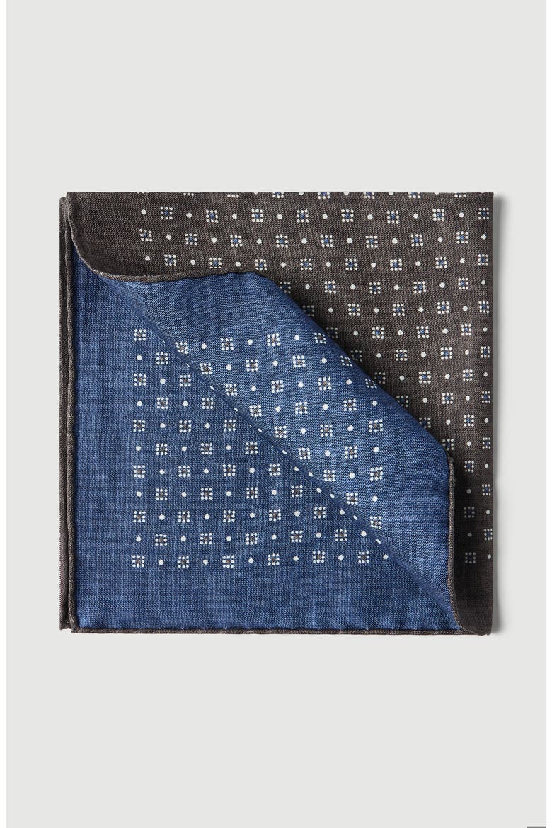 Silk patterned pocket square, Main, color, Hazelnut
