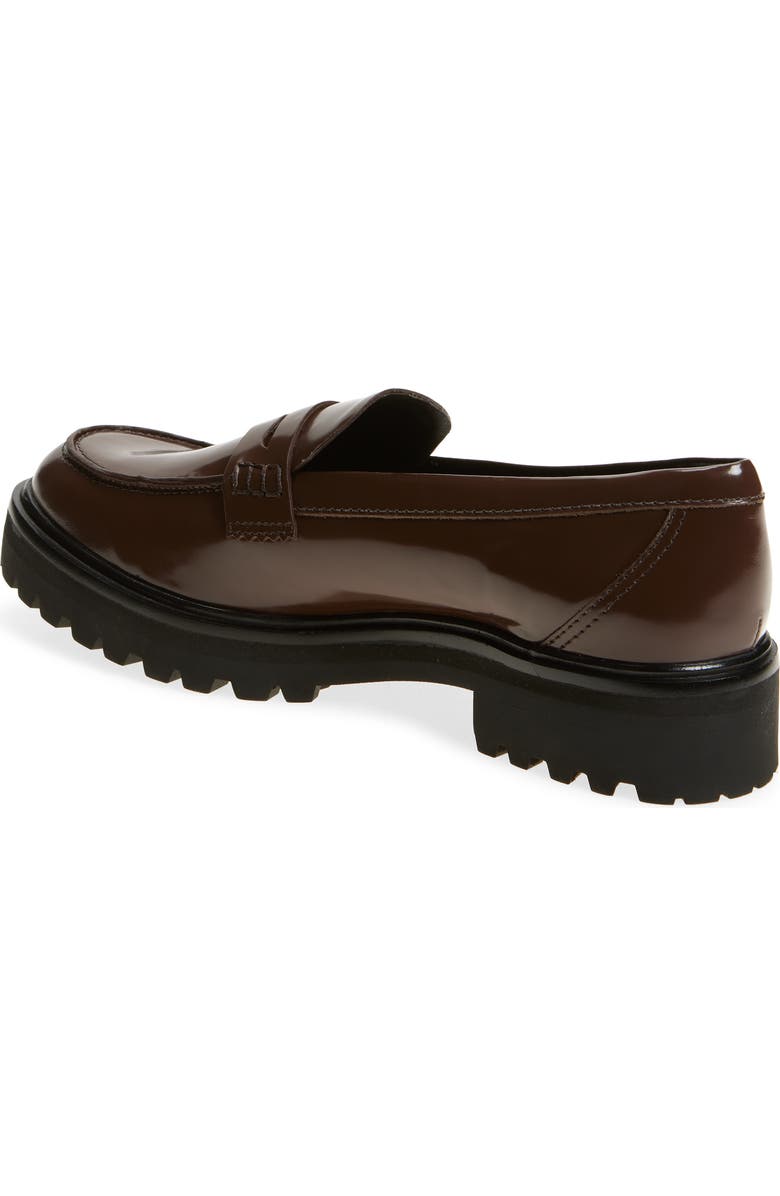 Reformation Agathea Platform Penny Loafer, Alternate, color, Espresso Leather