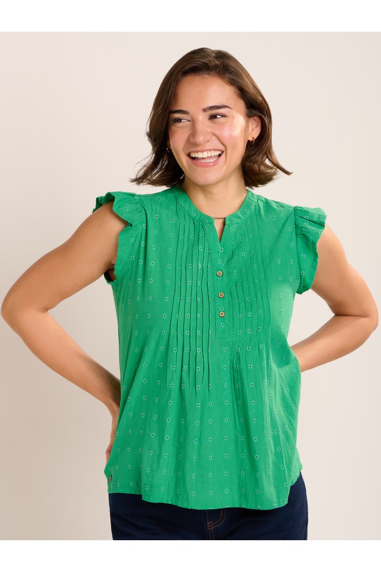 Talita Pintuck Detail Blouse, Main, color, Green