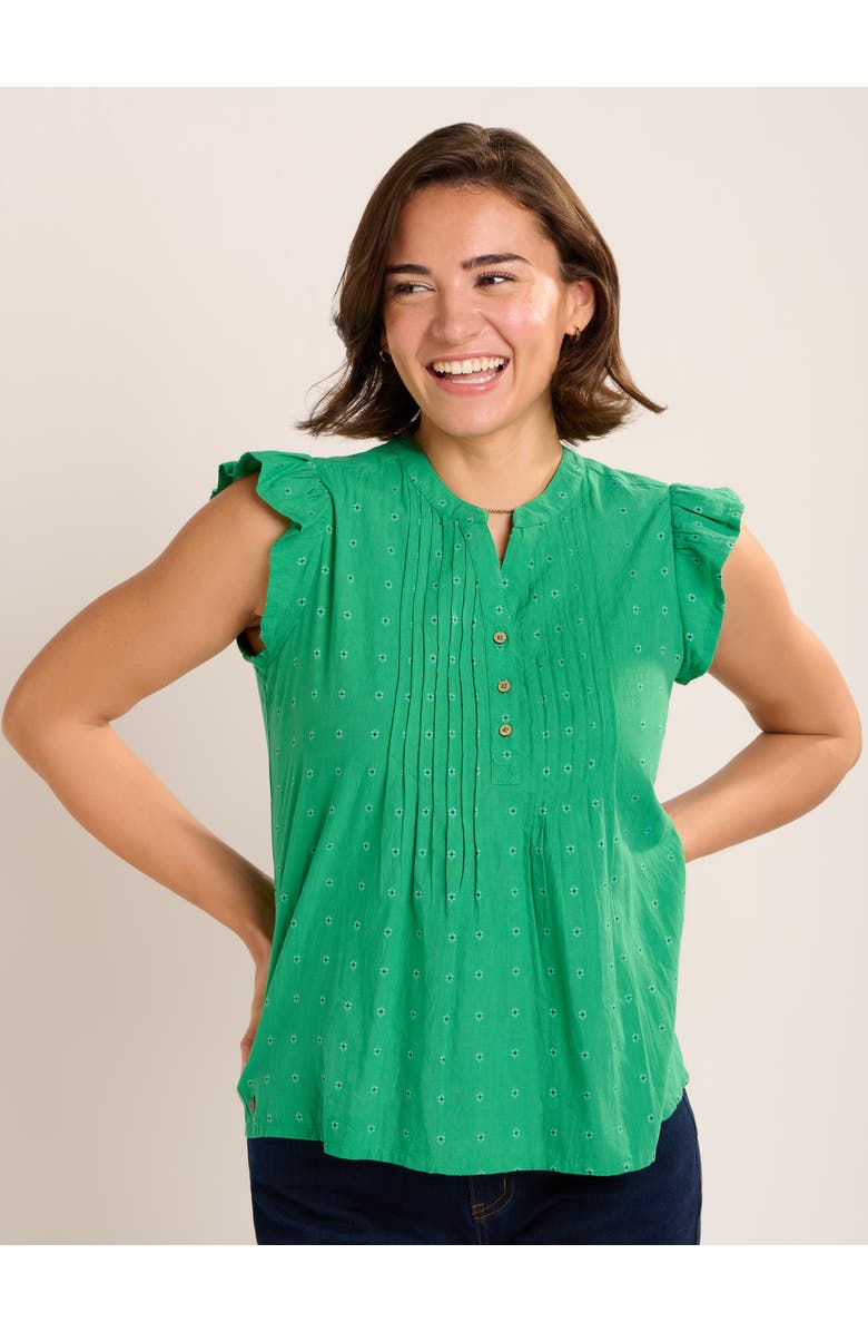 Brakeburn Talita Pintuck Detail Blouse, Main, color, Green