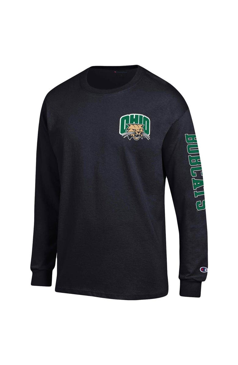 Champion Men's Champion Black Ohio Bobcats Team Stack Long Sleeve T-Shirt, Alternate, color, 