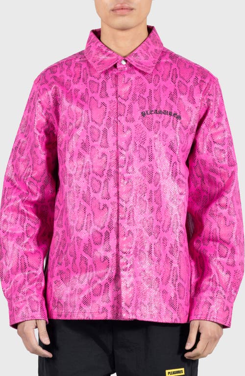 Pleasures Anaconda Overshirt In Fuchsia
