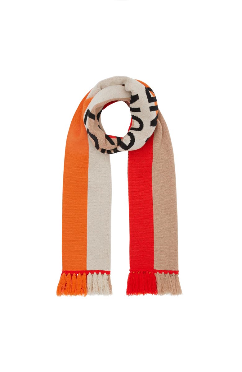 Burberry 4 Color Stripe Cashmere Scarf, Alternate, color, 