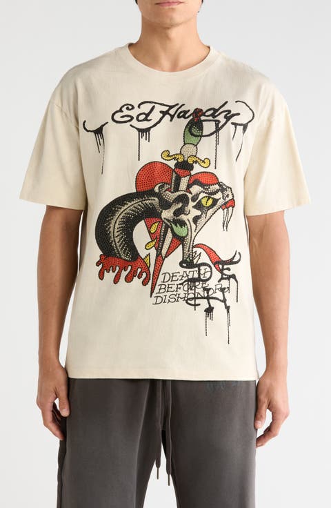 Dagger Snake Cotton Graphic T-Shirt