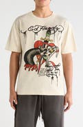 Ed Hardy Dagger Snake Cotton Graphic T-Shirt