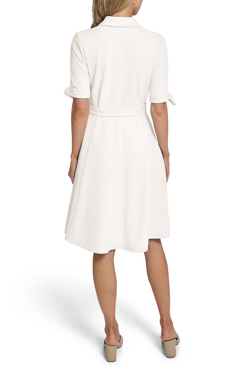 Tie Sleeve Crepe Shirtdress, Alternate, color, CREAM