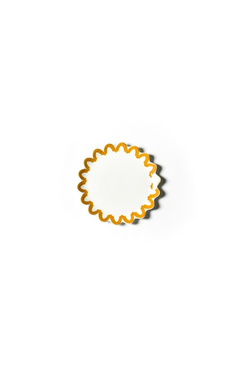 Brass Arabesque Trim Scallop Salad Plate