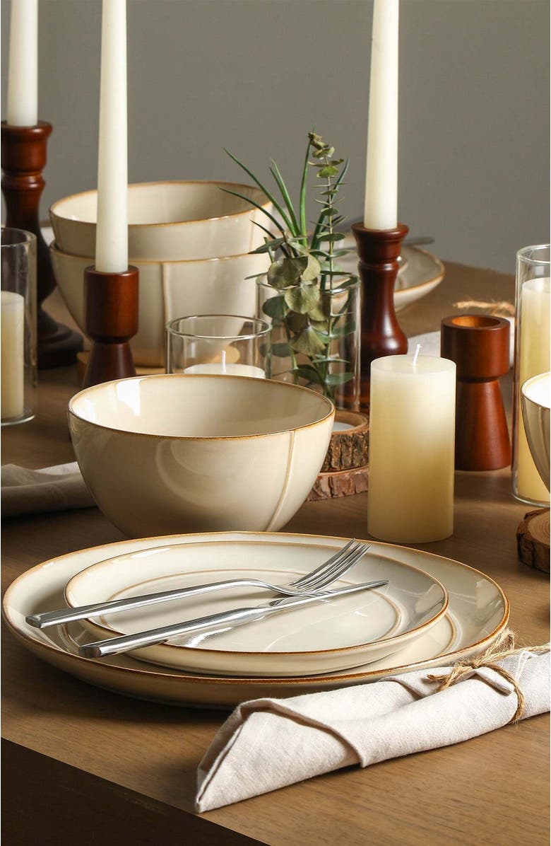 Stone Lain Infinity Stoneware 12-Piece Dinnerware Set, Alternate, color, Beige