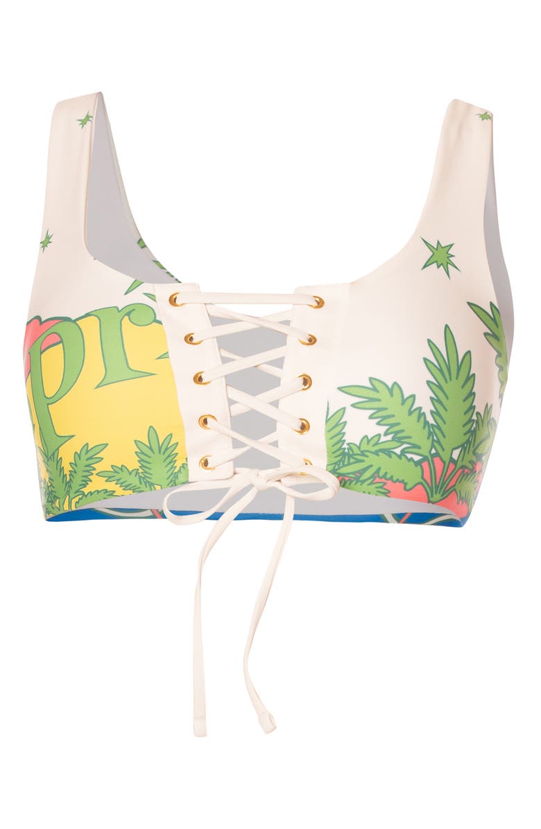 Maaji Dazzle Reversible Bikini Top, Alternate, color, Open Green