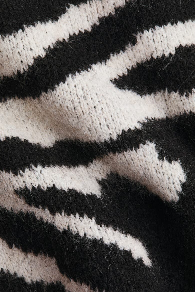 Jacquard-knit Skirt, Alternate, color, Black/zebra print