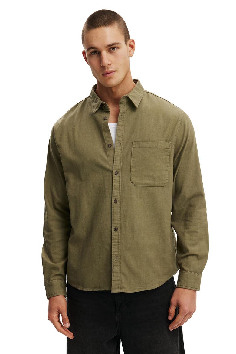 Men's Lewis Long Sleeve Shirt, Main, color, Washed Khaki