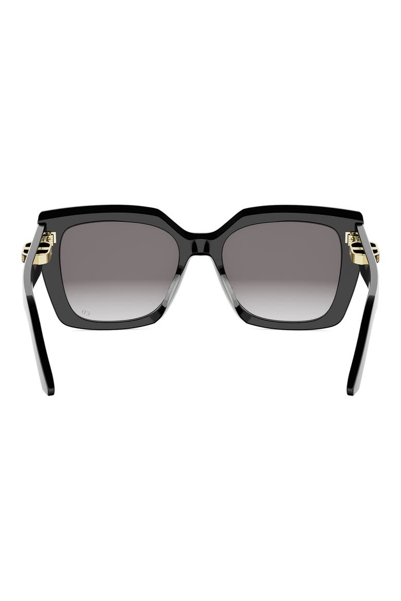 CDior S5I 55mm Square Sunglasses, Alternate, color, SHINY BLACK / GRADIENT SMOKE