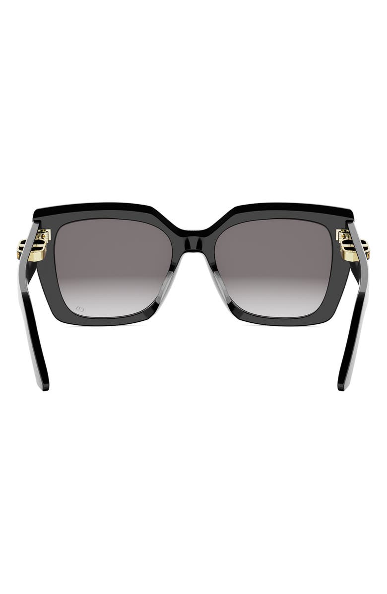 DIOR CDior S5I 55mm Square Sunglasses, Alternate, color, Shiny Black / Gradient Smoke