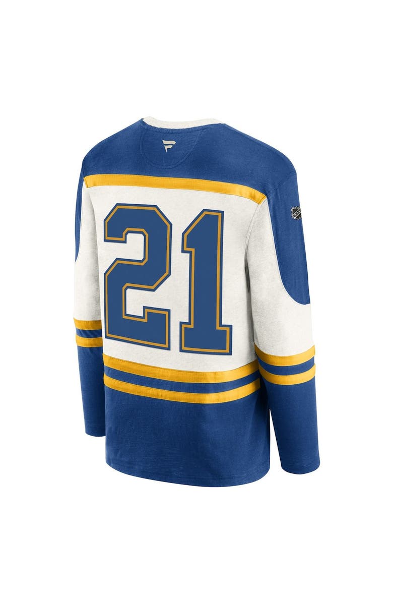 FANATICS Men's Fanatics Branded Blue/Cream St. Louis Blues 2022 NHL Winter Classic Retro Archival Throwback Long Sleeve T-Shirt, Alternate, color, 