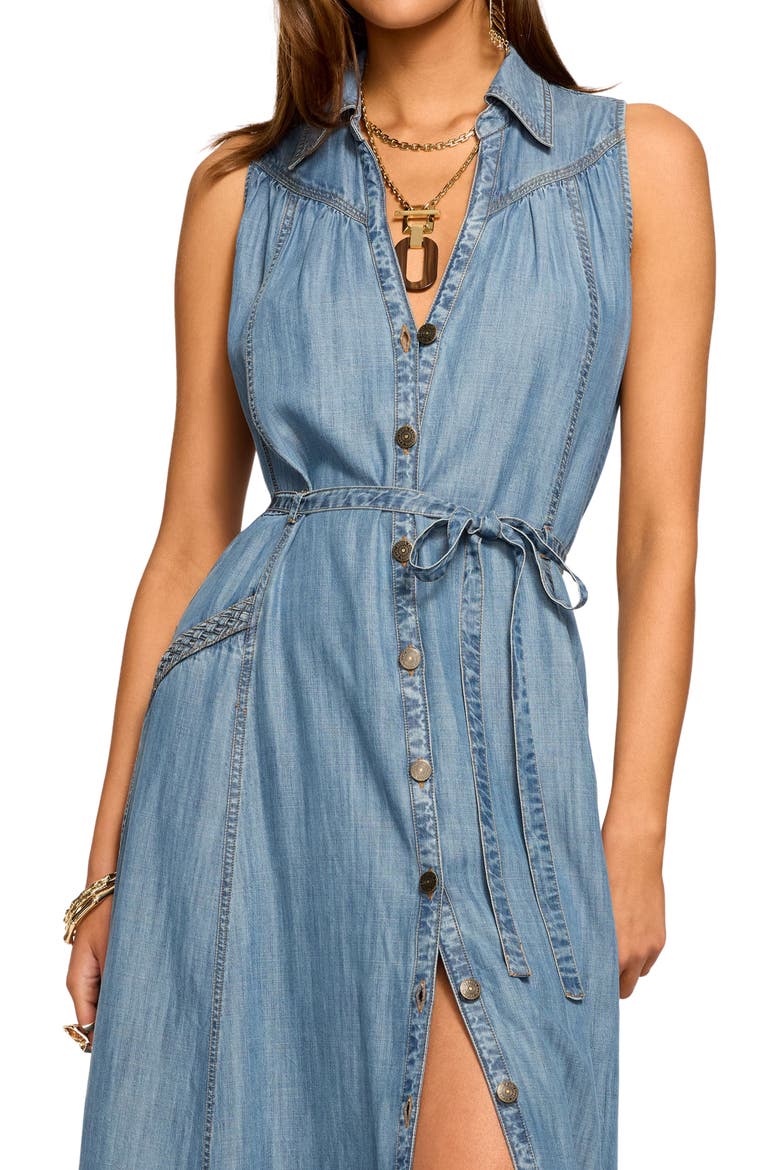 Clover Sleeveless Chambray Shirtdress, Alternate, color, LIGHT CHAMBRAY