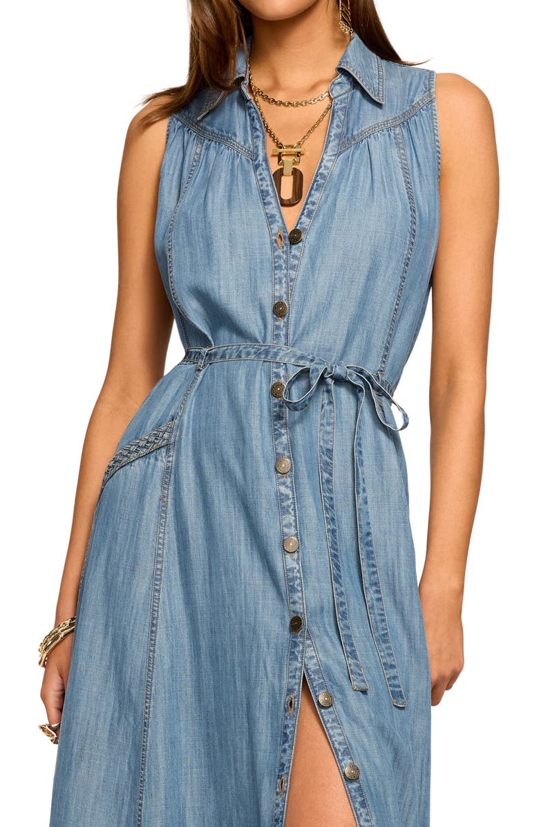 Ramy Brook Clover Sleeveless Chambray Shirtdress, Alternate, color, Light Chambray