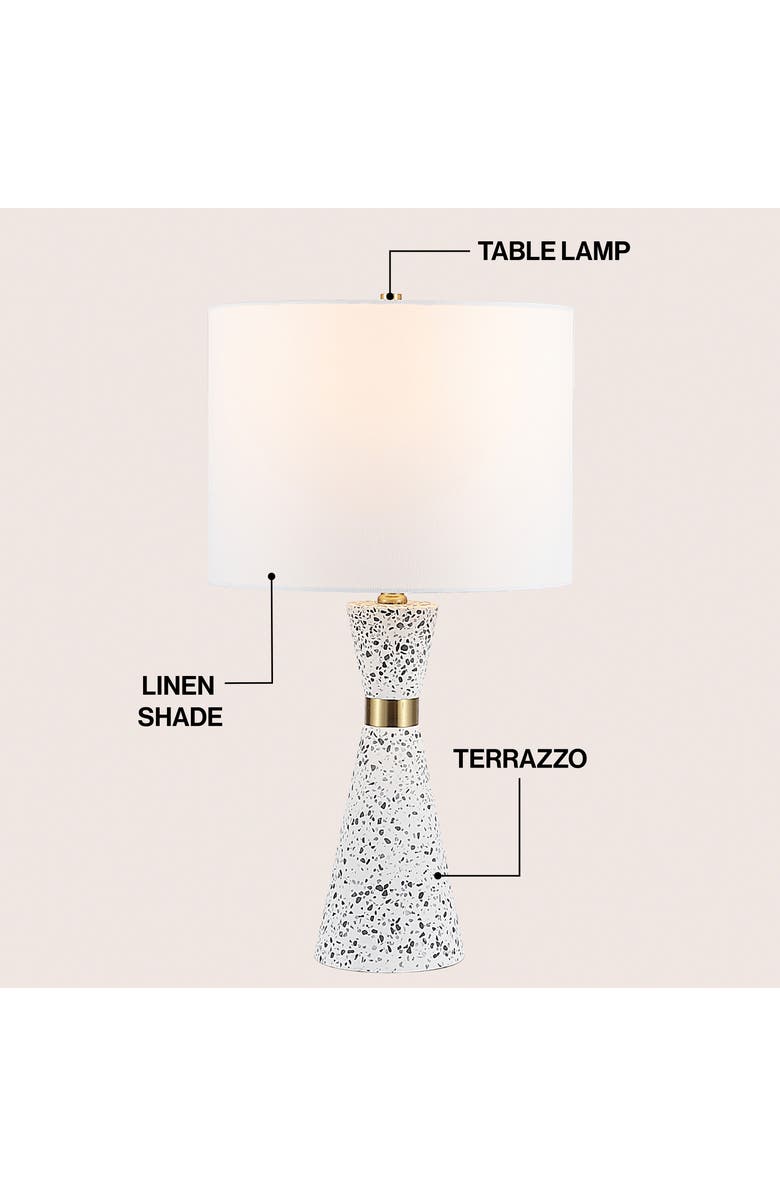 JONATHAN Y Artezza Contemporary Hourglass Terrazzo/Iron LED Table Lamp, Alternate, color, White/Gray Terrazzo