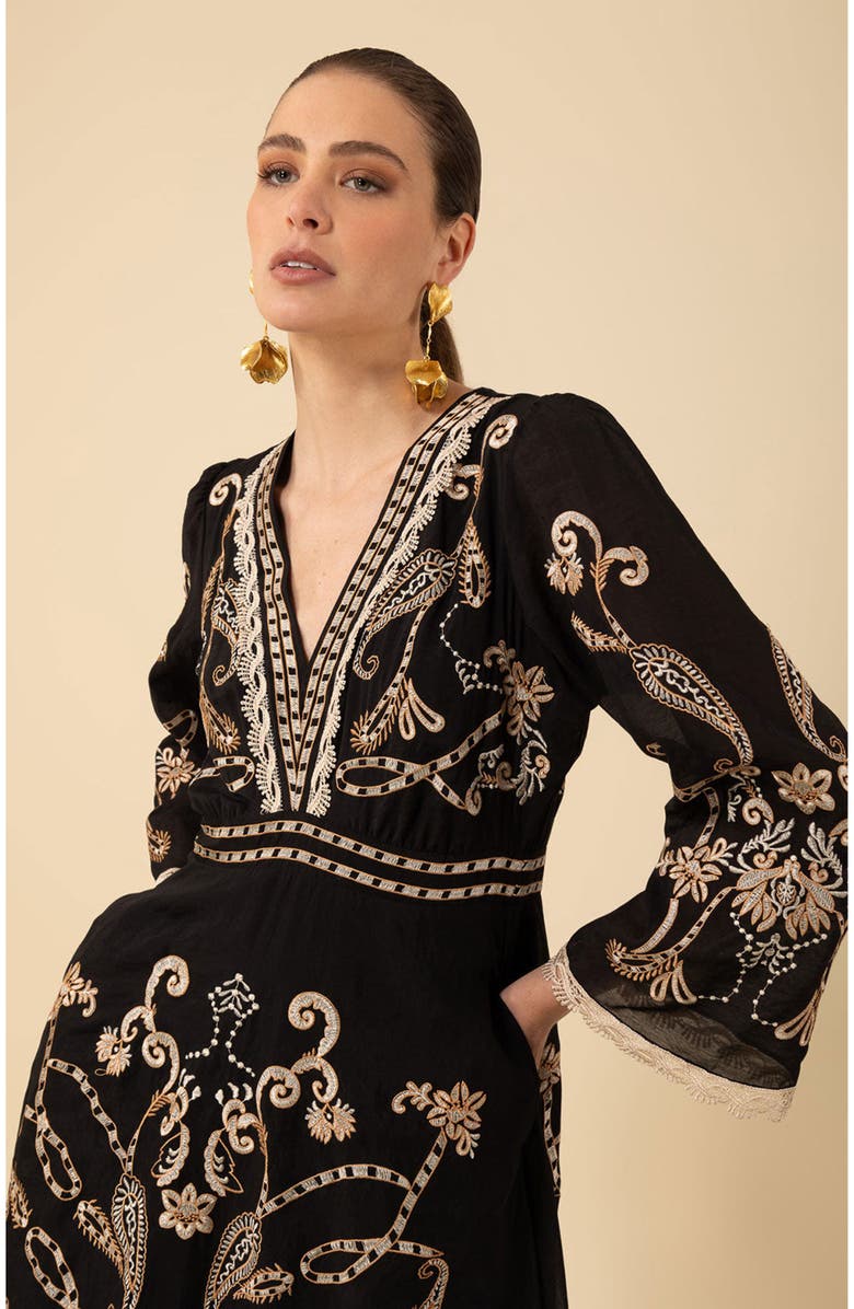 Halebob Cassandra Embroidered Maxi Dress, Alternate, color,