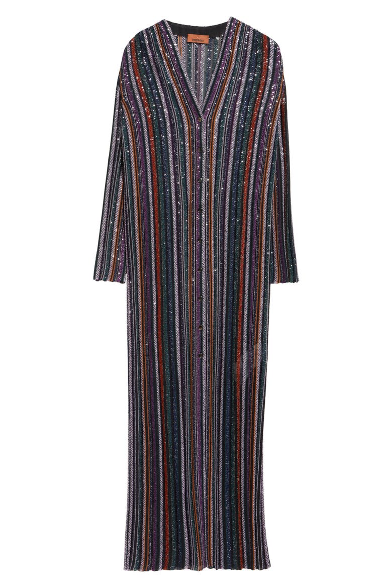 Sequin Stripe Metallic Cardigan, Alternate, color, MULTI ORANGE PURP BLK TONES