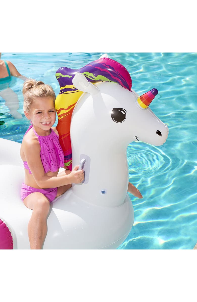 H2OGO! 100% Fantasy Unicorn Kids Rideon Pool Float, Alternate, color, Multicolored