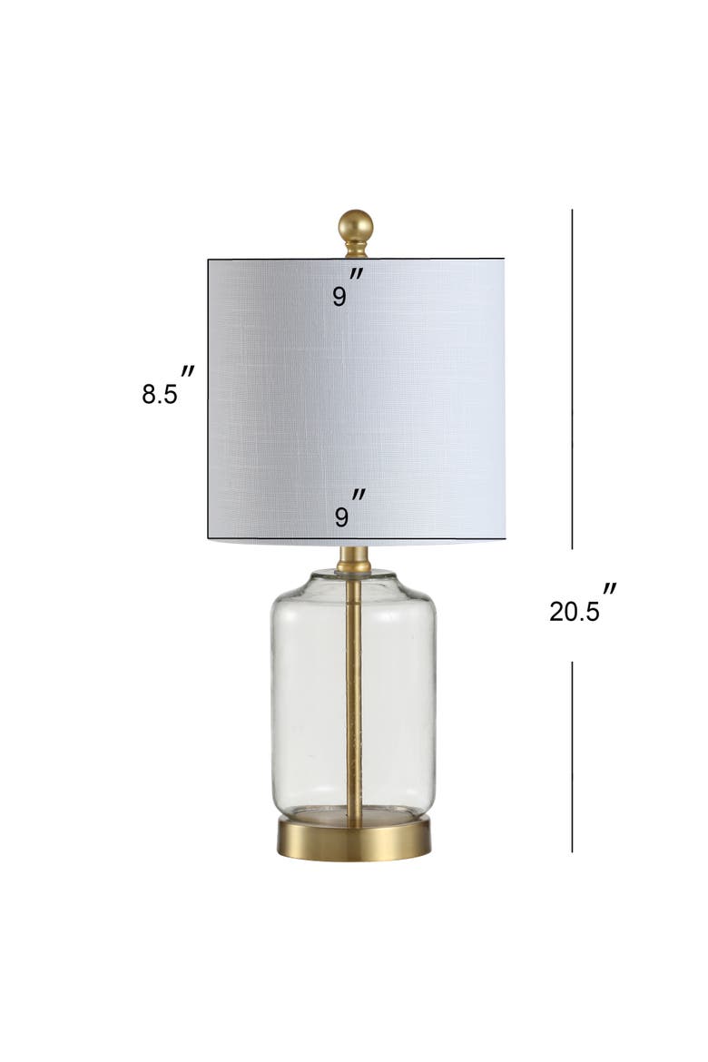 Duncan Glass/Metal LED Table Lamp, Alternate, color, Clear/Brass Gold