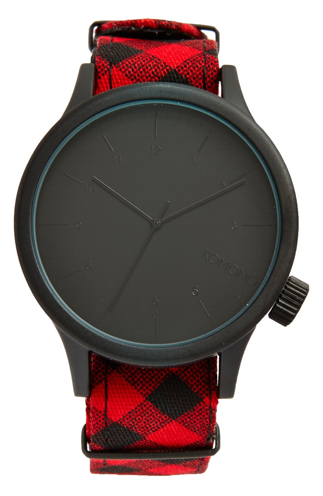 Komono 'Magnus - Woodsman' Round Dial Strap Watch, 46mm (Men) | Nordstrom