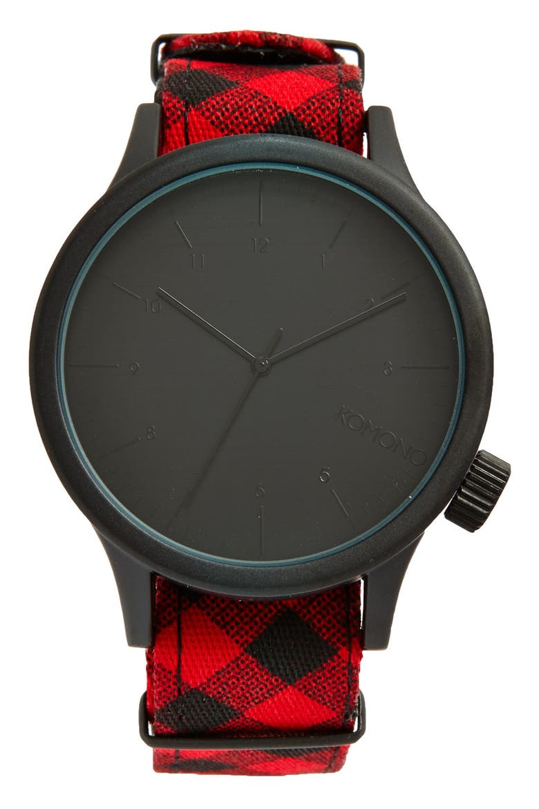 'Magnus - Woodsman' Round Dial Strap Watch, 46mm, Main, color, WOODSMAN