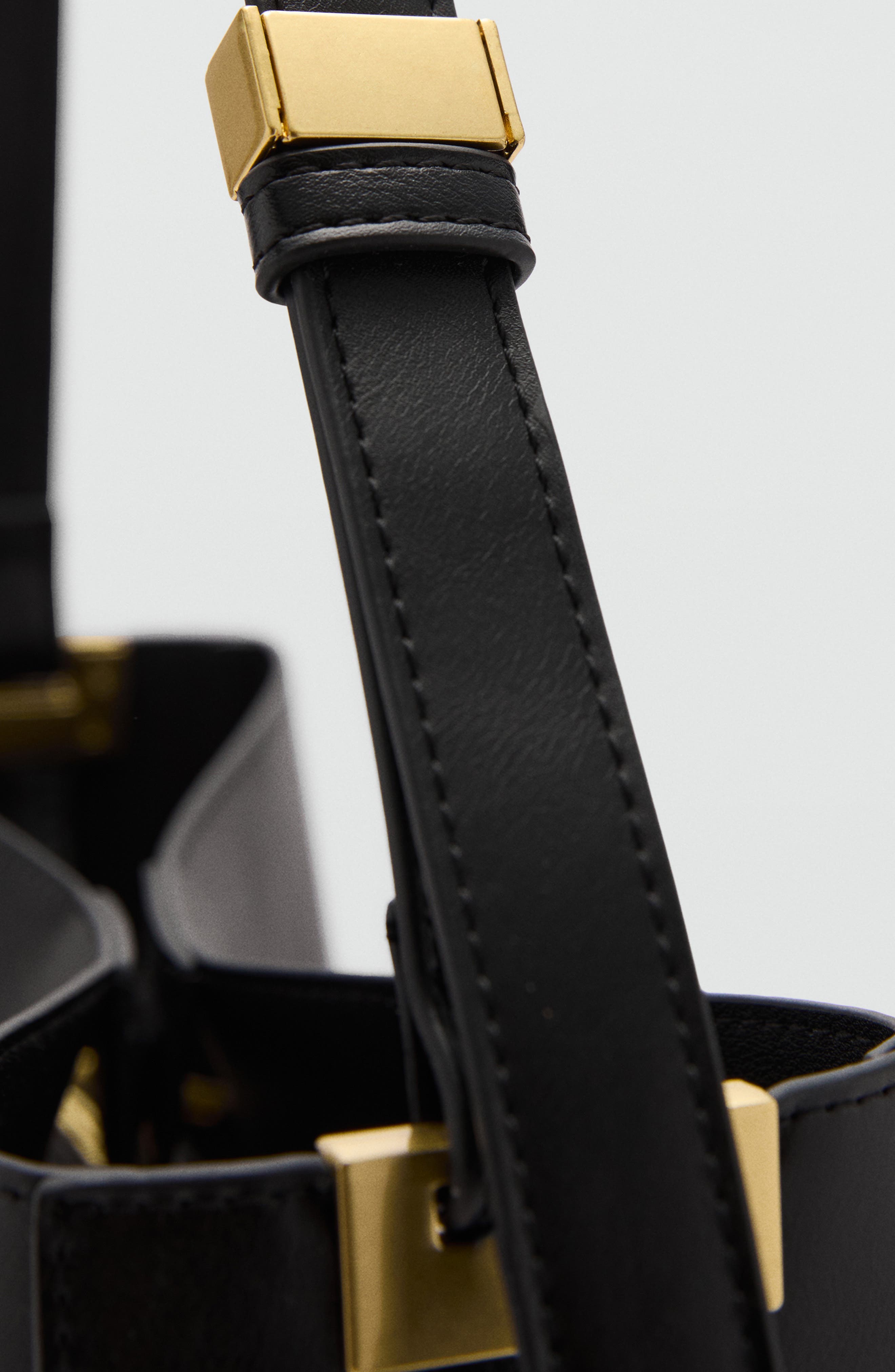 MANGO Faux Leather Shopper Bag, Alternate, color, 