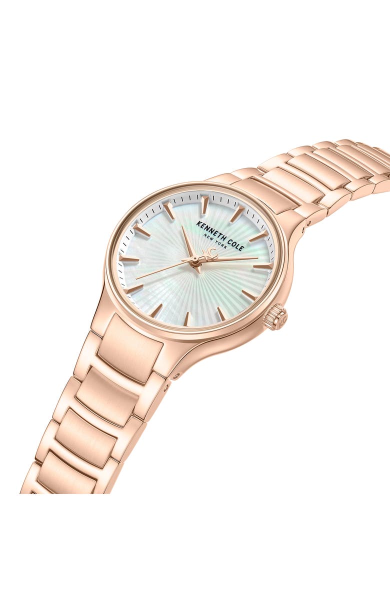 Kenneth Cole New York Mother-of-Pearl Dial Bracelet Watch, 34mm, Alternate, color, Pink / Rose Gold