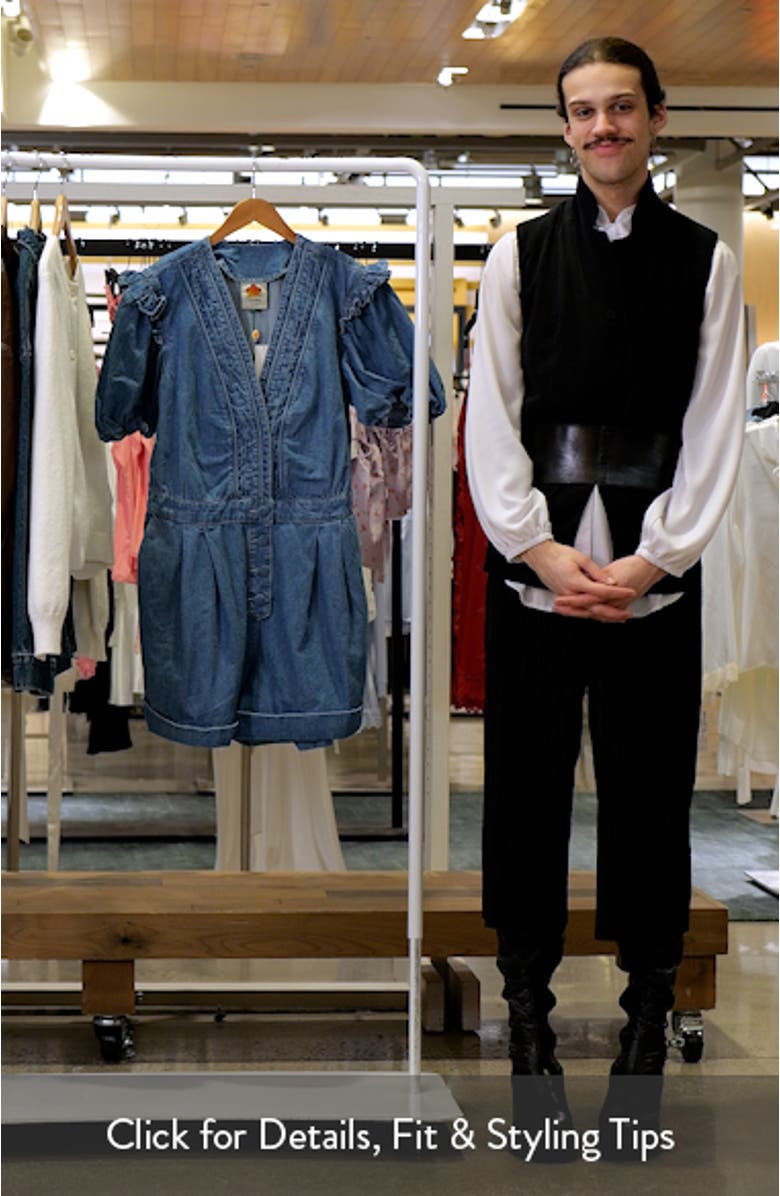 Ruffled Denim Romper, sales video thumbnail