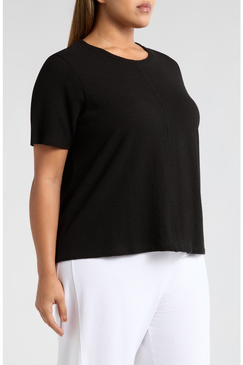 Crewneck Organic Cotton T-Shirt, Alternate, color, BLACK