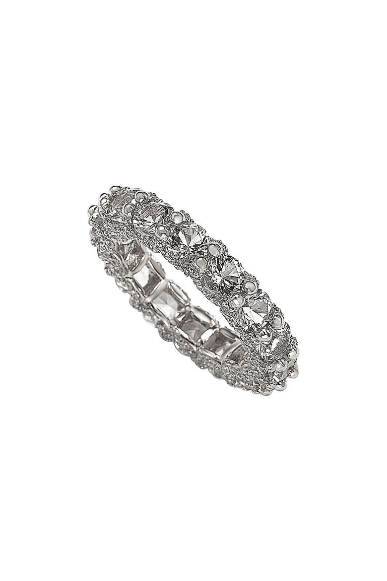 Cubic Zirconia Stacking Ring, Main, color, SILVER
