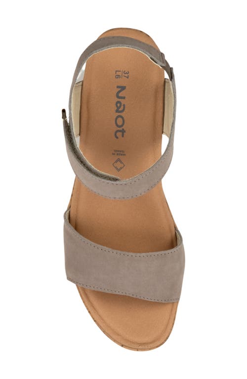 Naot Summer Platform Wedge Sandal In Stone Nubuck